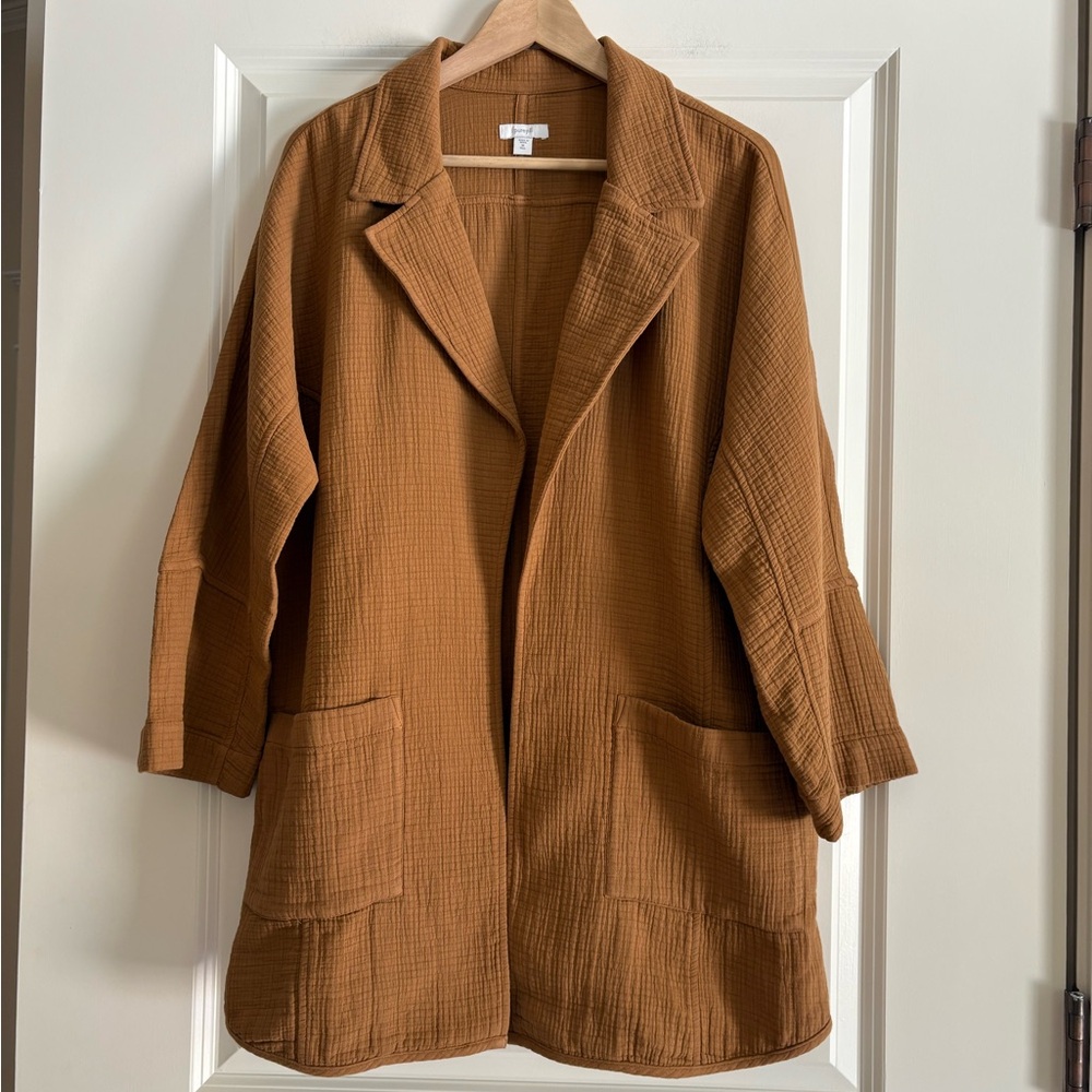 J.Jill Pure Jill Relaxed Open Front Gauze Blazer